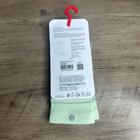 NWT Lululemon Unisex Power Stride Crew Socks *Reflective Size Large (ELIX/BALF) - Picture 11 of 16